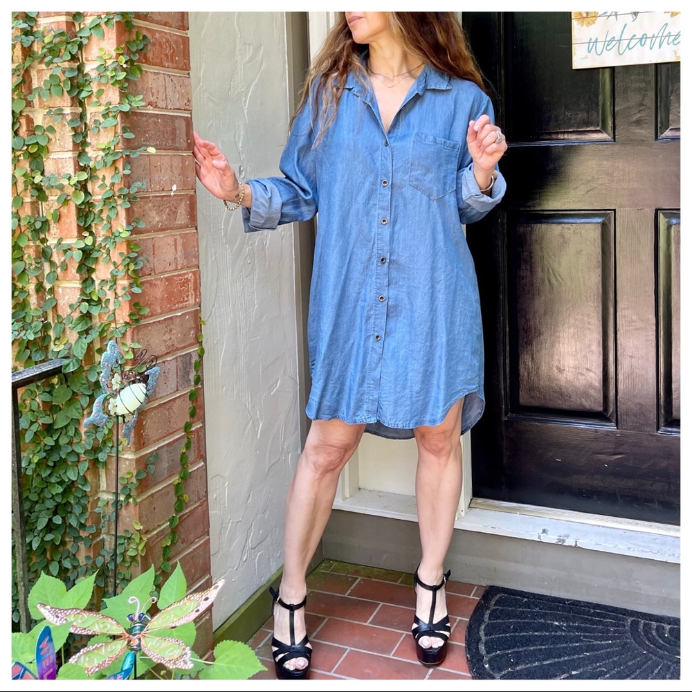 MADE IN ITALY JEAN SHIRT DRESS - Picture 8 of 8